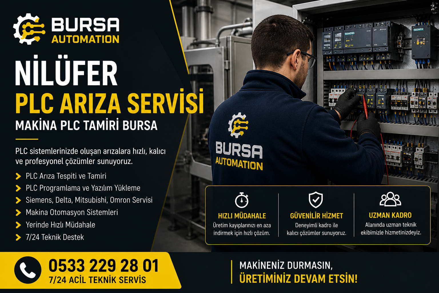 Nilüfer PLC Arıza Servisi | Makina PLC Tamiri Bursa