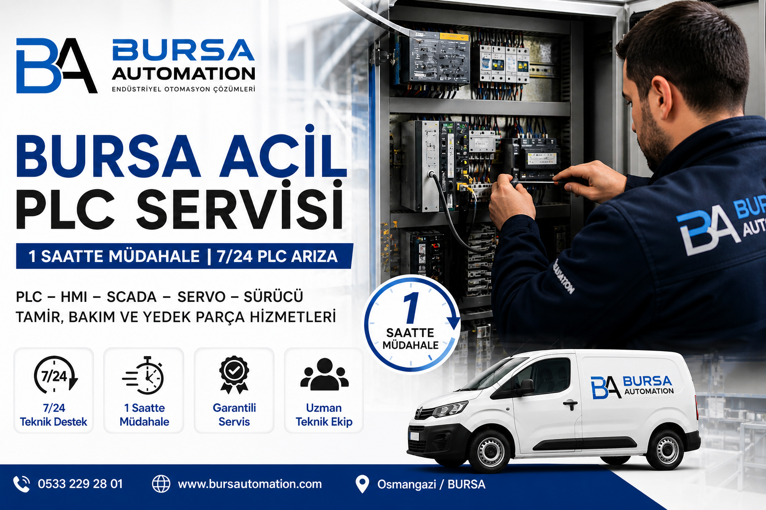 Bursa Acil PLC Servisi 1 Saatte Müdahale | 7/24 PLC Arıza