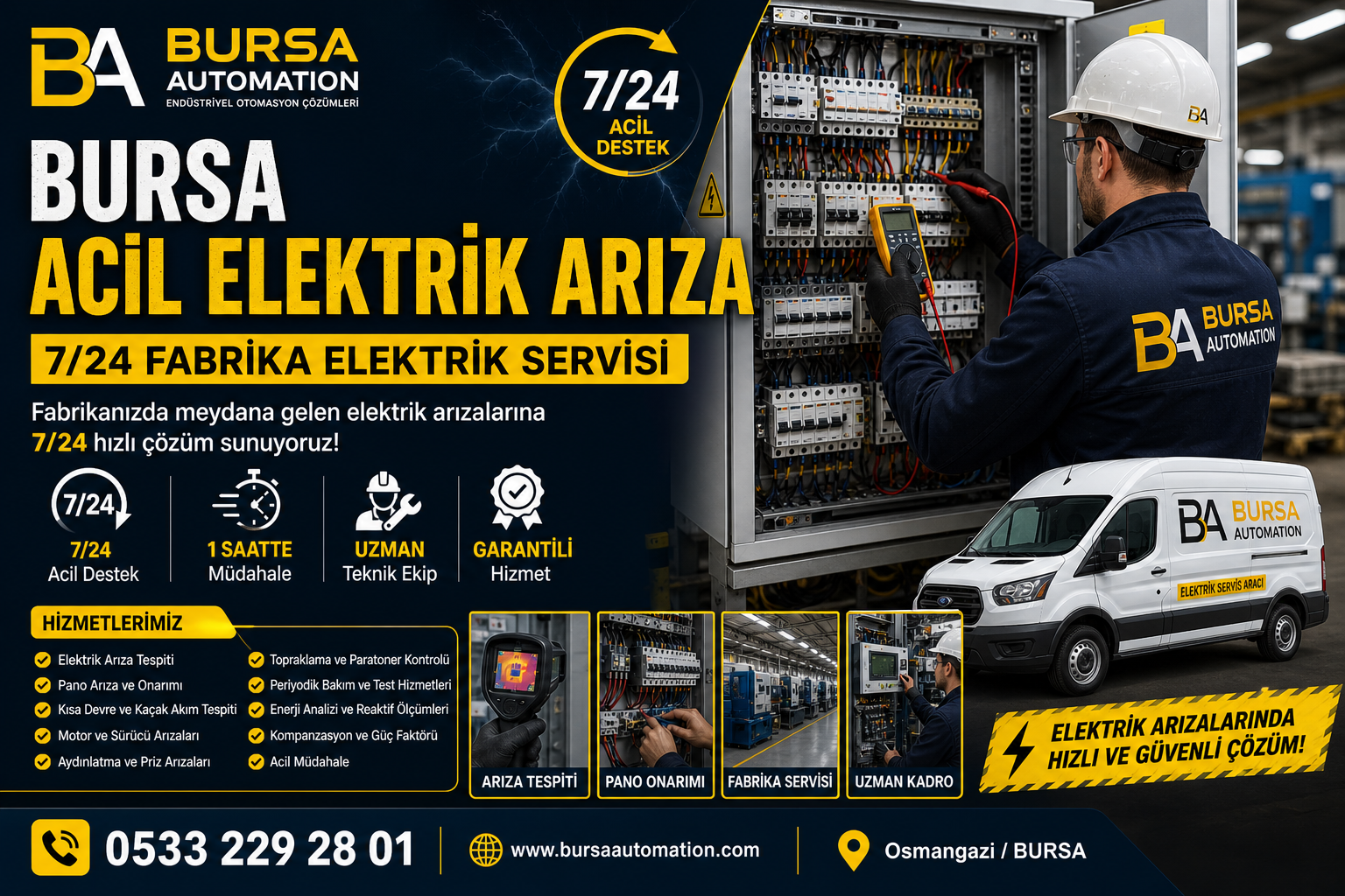 Bursa Acil Elektrik Arıza 7/24 Fabrika Elektrik Servisi